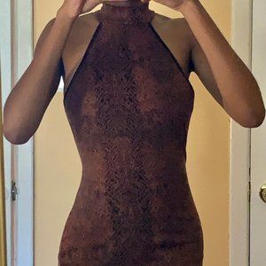 Brown/Cognac Midi Dress